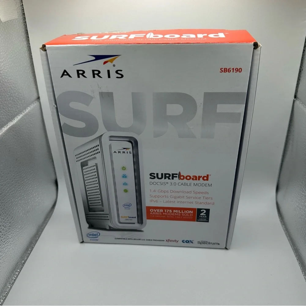 Arris SURFboard SB6190 DocSis 3.0 32x8 White Cable Modem